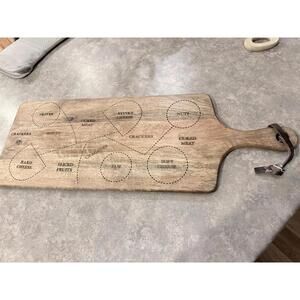 Wooden Cheese and Charcuterie Board with Leather Handle Strap
